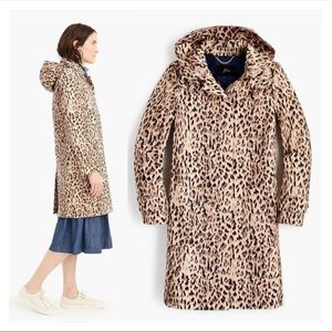 J. Crew leopard print trench raincoat